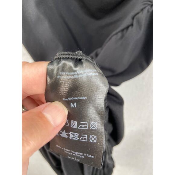 Baum und Pferdgarten Dress Sz Medium Black Ruched Bodycon Midi Jelisa Stretch - Picture 11 of 13